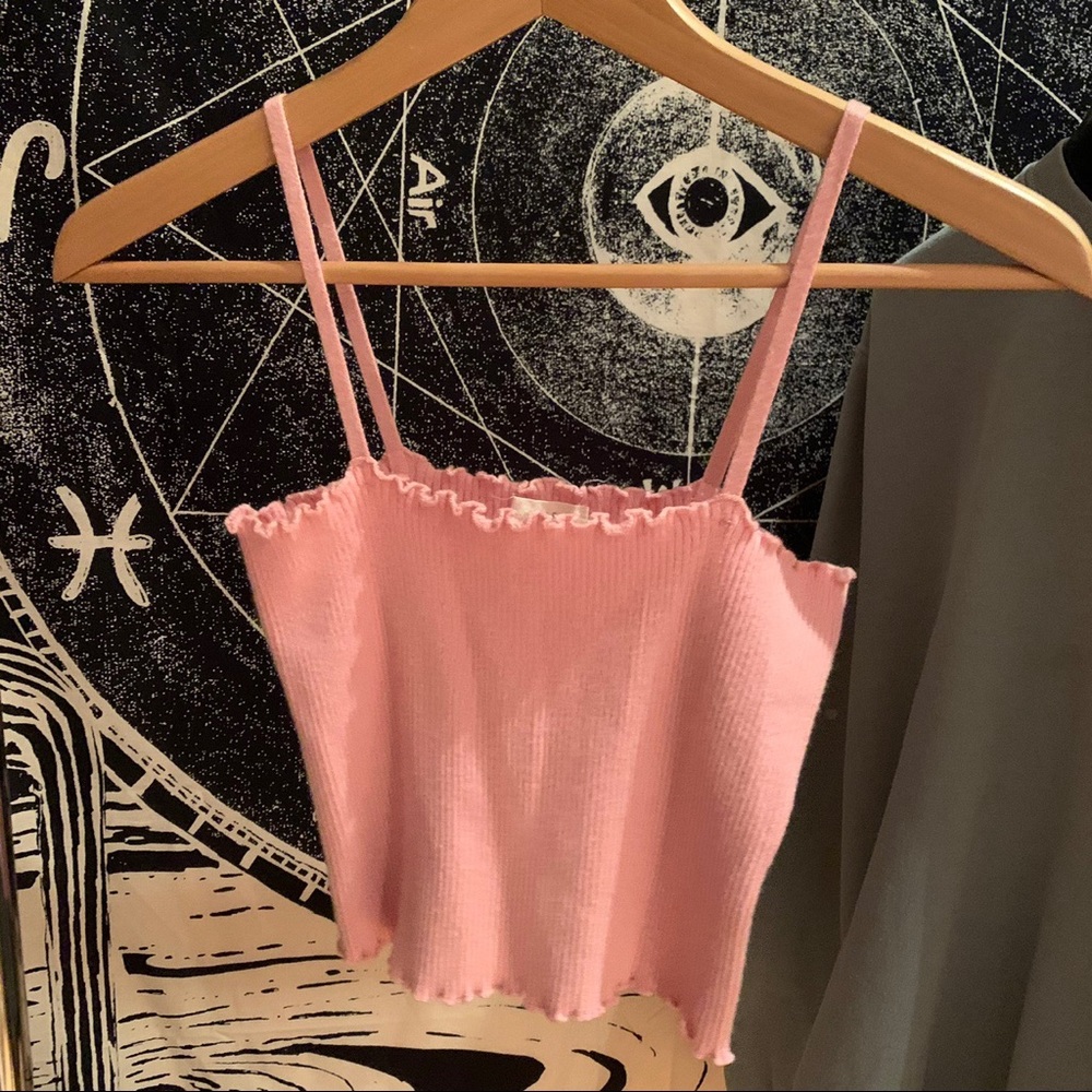 Pacsun pink frilly tank/cami top